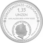 1,35 Unzen Silber Bürgermünze Germania 2014 - Runen-Edition - polierte Platte