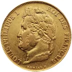 20 Francs Goldmünze Louis Philippe I. mit Kranz