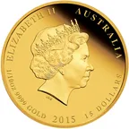 1/10 Unze Goldmünze Australien Lunar II Ziege 2015 - polierte Platte