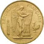 50 Francs Goldmünze Frankreich Genius - stehender Engel