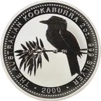2 Unzen Silbermünze Australien Kookaburra 2000