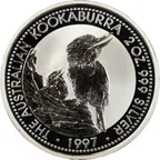 2 Unzen Silbermünze Australien Kookaburra 1997