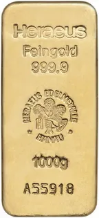 1.000 Gramm Goldbarren Heraeus