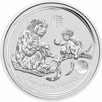 1 Unze Silbermünze Australien Lunar II Affe 2016 - Privy Mark Löwe