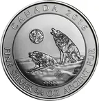 3/4 Unze Silbermünze Kanada - Heulender Wolf 2016