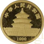 1/10 Unze Goldmünze China Panda 1990