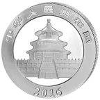 30g Silbermünze China Panda 2016 teilvergoldet
