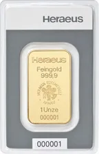 31,1 Gramm Goldbarren Heraeus