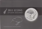 1 Unze Silbermünze Neuseeland Kiwi 2009 in Blisterkarte