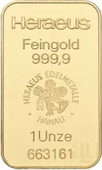 31,1 Gramm Goldbarren Heraeus