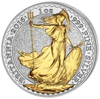 1 Unze Silbermünze Britannia 2016 teilvergoldet