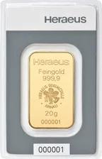 20 Gramm Goldbarren Heraeus