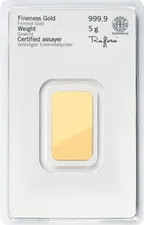 5 Gramm Goldbarren Heraeus
