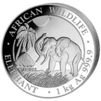 1 Kilogramm Silbermünze Somalia Elefant 2017