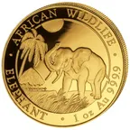 1 Unze Goldmünze Somalia Elefant 2017