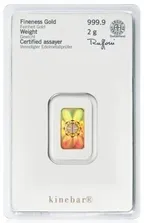 2 Gramm Goldbarren Heraeus Kinebar