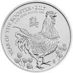 1 Unze Silbermünze Lunar Serie UK Hahn 2017