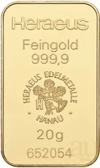 20 Gramm Goldbarren Heraeus