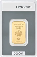 10 Gramm Goldbarren Heraeus