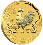 1 Kilogramm Goldmünze Australien Lunar II Hahn 2017