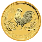 1 Kilogramm Goldmünze Australien Lunar II Hahn 2017
