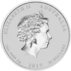 1 Kilogramm Silbermünze Australien Lunar II Hahn 2017