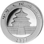 30g Silbermünze China Panda 2017 teilvergoldet