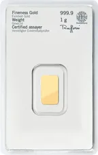 1 Gramm Goldbarren Heraeus