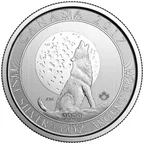 3/4 Unze Silbermünze Kanada - Wolf mit Mond 2017