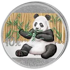 30g Silbermünze China Panda 2017 farbig