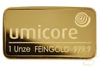 31,1 Gramm Goldbarren Umicore
