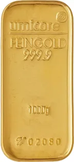 1.000 Gramm Goldbarren Umicore