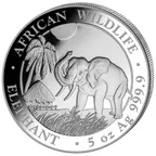 5 Unzen Silbermünze Somalia Elefant 2017