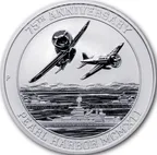 1 Unze Silbermünze Tavalu Pearl Harbor  Zero Fighters 2016
