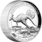 5 Unzen Silbermünze Australien Känguru 2015 High Relief - polierte Platte