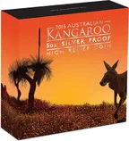 5 Unzen Silbermünze Australien Känguru 2015 High Relief - polierte Platte