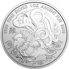 1 Unze Silbermünze Kanada Lunar Hahn 2017