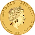 2 Unzen Goldmünze Australien Lunar II Hund 2018