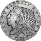 2 Unzen Silber Incuse Indianer Round