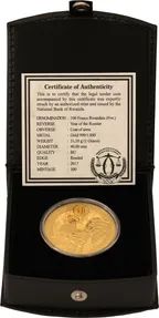1 Unze Goldmünze Ruanda Lunar Hahn 2017