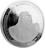 1 Kilogramm Silbermünze Afrika Kongo Silberrücken Gorilla 2017
