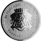 1 Kilogramm Silbermünze Afrika Kongo Silberrücken Gorilla 2017