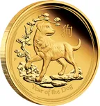 1/10 Unze Goldmünze Australien Lunar II Hund 2018 - polierte Platte