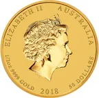1/2 Unze Goldmünze Australien Lunar II Hund 2018