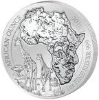 1 Unze Silbermünze Ruanda Giraffe 2018
