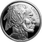 1 Unze Silber American Buffalo Round - High Relief