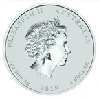 1 Unze Silbermünze Australien Lunar II Hund 2018 - Privy Mark Löwe