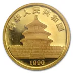 1 Unze Goldmünze China Panda 1990