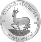 1 Unze Silbermünze Afrika Gabun Springbock 2018