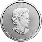 1 Unze Silbermünze Maple Leaf 2018 teilvergoldet